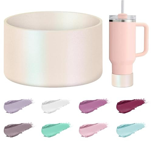 Mokoart Dreamy Gradient Silicone Boot Compatible with Stanley 40oz 30oz 20oz Tumbler and 12-24oz Water Bottles, Metallic Shimmer Silicone Boot Sleeve for Stanley Cup Accessories (Glazed Donut)