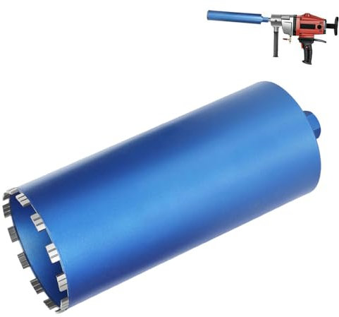 Diamantbohrkrone mit 10mm Turbosegment | 1 ¼ UNC Aufnahme | Nutzlänge 415 mm | Ø 200 mm | 15 Segmente, Diamant Kernbohrkrone für Kernbohrgeräte, Nassbohrkrone Trockenbohrkrone für Beton