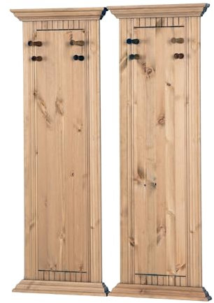 clever-moebel 2er Set Wandgarderobe im Landhausstil, Garderobe, Wandpaneele (Natur gelaugt)