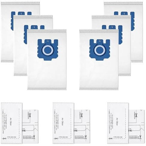 6 Pack AirClean 3D Efficiency Hoover Bags for Miele Vacuum Cleaner, Compatible with Miele Complete C3, C1, C2, S227, S240, S270, S400, S2, S5, S8 Series