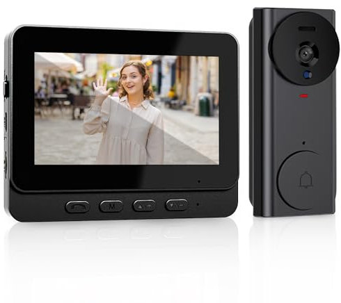 Timbre Inalámbrico Con Cámara, Videoportero Wifi, 70° Timbre De Cámara ángulo De Visión,1500mah Timbre Inalámbrico Exterior Impermeabl