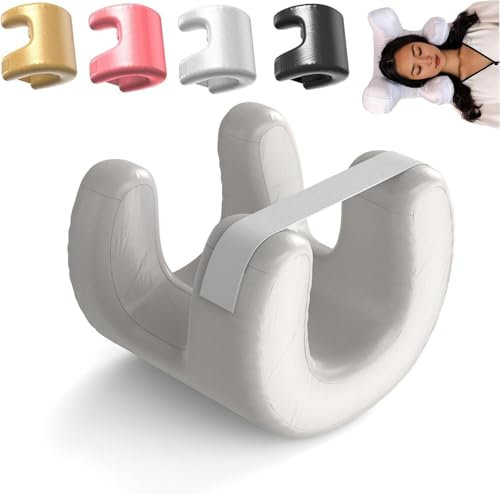 HEYOUTH Almohada Antiarrugas,Almohada Cervicales y Cuello,Almohada de Belleza Antienvejecimiento,Almohadas Viscoelasticas,para Mantener la Cabeza Recta,Aliviar el Dolor de Cuello (Blanco)