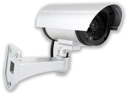 yefix Cámara de vigilancia Falsa de Exterior e Interior con luz LED roja Intermitente y diseño Realista