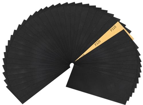 Sruhrak 30 Feuilles Papier de Verre Imperméable 9 x 3,6 pouces Grain Papier Abrasif 320 pour Finition du Bois, Métal, Plastique et l’Automobile