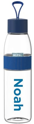 Mepal Personalisierte Trinkflasche mit Namen - Wasserflasche für Kinder und Erwachsene - Flasche für Schule & Arbeit - Stoßfest, Auslaufsicher - BPA-frei & Spülmaschinenfest - 500 ml - Vivid blue