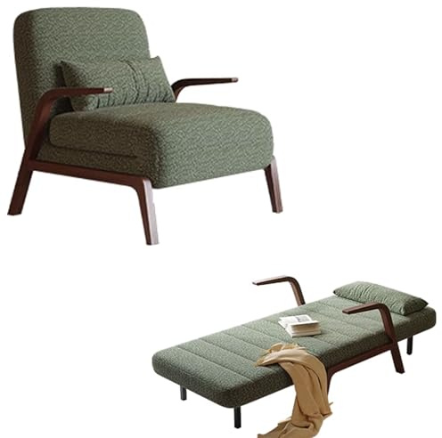 Relaxliege Wohnzimmer Sofa Mit Schlaffunktion 3 In 1 Klappstuhl Aus Massivem Holzrahmen Verstellbare Rückenlehne Verstecktes Stützfußdesign Aus Karbonstahl