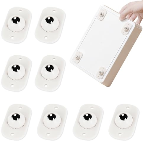 Kugelrollen, 8 Stück Kugelrollen für Möbel Selbstklebend, Möbelrollen für Universal 360° Mini Rollen, Rollen für Küchengeräte Geeignet für Kleinmöbeleimer, Küchengeräte-Rollen