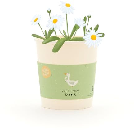 Gänseblümchen-Anzuchtset als Dankeschön-Geschenk | Umweltfreundlicher Anzuchtbecher mit Saatgut, Kokos-Quelltablette & Anleitung | Nachhaltige Geschenkidee für Dankeschön, Abschied & Wertschätzung