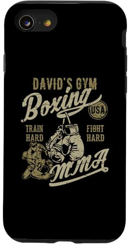 David's Gym Boxing MMA Retro Design für den Namen David Hülle für iPhone SE (2020) / 7 / 8