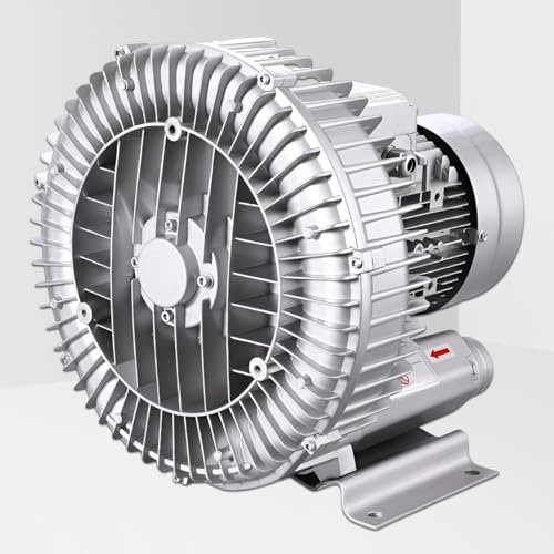 CIELOBLOEN Combiné Souffleur Vortex Industriel Et Pompe D'aération De Fosse Septique - Système Haute Pression Triphasé pour Le Traitement des Eaux Usées Et Le Dépoussiérage,1.1KW/380V