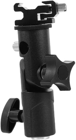 SHINEOFI Support De Lampe Flash Métallique pour Flash Photographique Support Pivotant avec Fixation pour Trépied Ou Pied Éclairage