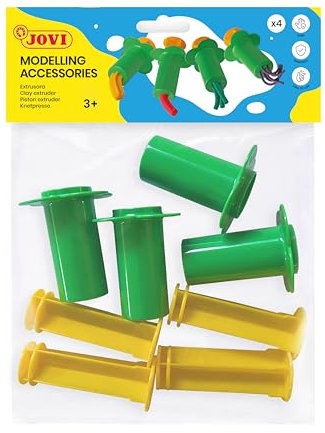 Jovi Mini-Knetpressen aus Kunststoff, für weiche Knetmasse, 4 Stück, sortiert, Large