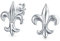 Boucles D'Oreilles Clous Minimalistes Fleur De Lys Symbole Ancien Pour Femmes Hommes Adolescents Légères Avec Accent CZ En Argent Sterling .925