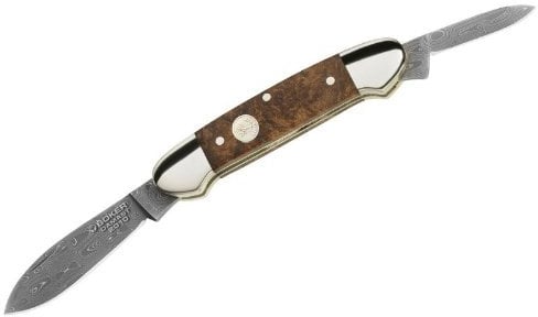 Böker Damast Jahresmesser Fahrtenmesser Tachenmesser Klappmesser Canoe Messer 112010DAM