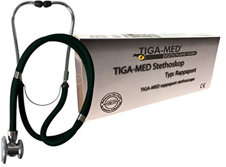Rappaport Stethoskop Schwarz Profi Doppelschlauch 1 Stück Original Tiga-Med Qualität Stethoskope Stetoskop