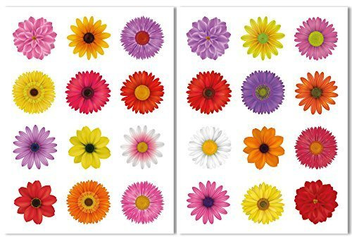 Articlings 24 Beautiful Flower Window Clings All Non-adhesive Stickers Quickly Decorate and Brighten your Windows