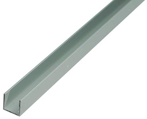 Alberts 473884 Profilé en U | aluminium, anodisé, couleur argent | 1000 x 8,6 x 12 mm