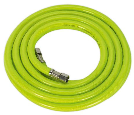 Sealey Ahfc5 Air Hose High Visibility 5Mtr X ?8Mm with 1/4In Bsp Unions