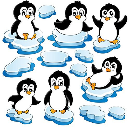 Apalis Fenstersticker Fensterfolie Fensterbild Pinguin Set 40 x 40cm
