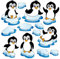 Apalis Fenstersticker Fensterfolie Fensterbild Pinguin Set 40 x 40cm