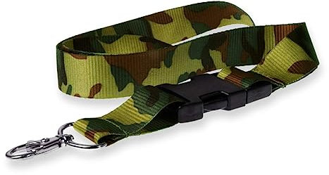 Kandinsky 25 Stück Oeko-Tex 25mm Schlüsselbänder Lanyards, Camouflage (tarnfarben), 90cm mit Steckschnalle, geeignet für Messen, Events und Veranstaltungen in Kombination ideal für Ausweishüllen