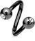 viva-adorno® Lippenpiercing Chirurgenstahl Labret Spirale Twister Kristall Doppelkugel Twist Z405, Schwarz
