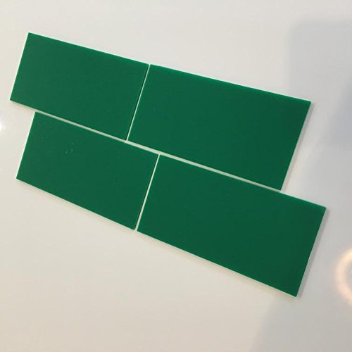 Super Cool Creations Rechteckig Fliesen Von - Grün, Pack of Ten - 20cm x 10cm