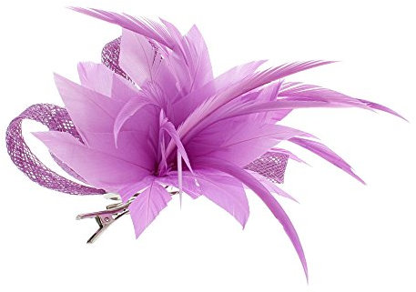 Zac's Alter Ego Colourful Fascinator with Feather on Clip & Brooch Pin