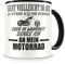 Samunshi® Ich denke an mein Motorrad Chopper Tasse Kaffeetasse Teetasse Kaffeepott Kaffeebecher Becher Chopper 300ml schwarz/schwarz