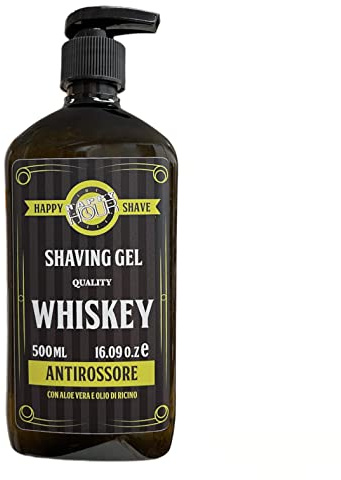 Happy Hour Whiskey transparent Rasiergel mit Aloe Vera - 0% Mineralöl und Parabene - 0,5 kg mit Dosierspender