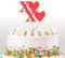 Cakeshop Valentines Glitter Cake Topper, XX Kisses Hearts Cake Decoration, Anniversary, Wedding - Double Sided 400gsm Glitter Card, Choice 14 of Colours and Loads of Styles (Red)