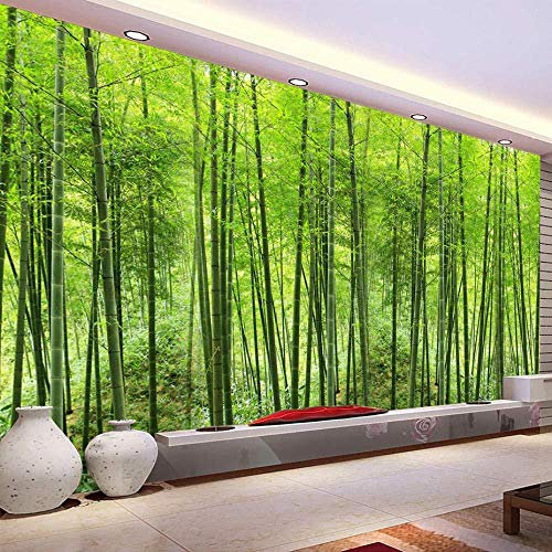 Natur Landschaft Grün Bambus Wald Tapete 3D Fototapete für Wände Wohnzimmer TV Sofa Hintergrund Wanddekorationen fototapete 3D Tapete effekt Vlies wandbild Schlafzimmer-400cm×280cm