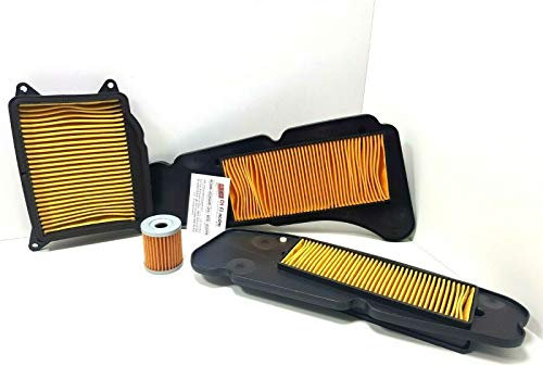 KIT TAGLIANDO 3 FILTRI ARIA + FILTRO OLIO YAMAHA X MAX 400 2013 2014 2015 2016