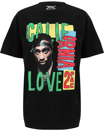 Mister Tee Herren Tupac California Love Retro Oversize Tee L Black