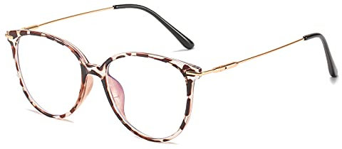ZUVGEES Mode Runden TR90 Blaulichtfilter Lesebrille für Herren und Damen mit Federscharnier Lightweight Anti-blaue Computerbrille (Helle Leopardenmuster, 2.0)