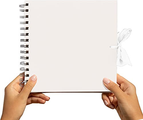 Styloo - Album fotografico quadrato per scrapbooking, 100 pagine, 20 x 20 cm, colore: Bianco, medio