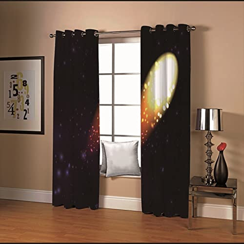 AMDXD Tende Per Soggiorno, Tenda Cucina Poliestere Viola Nero Punto Aurora Tenda Per Finestra 274x244CM