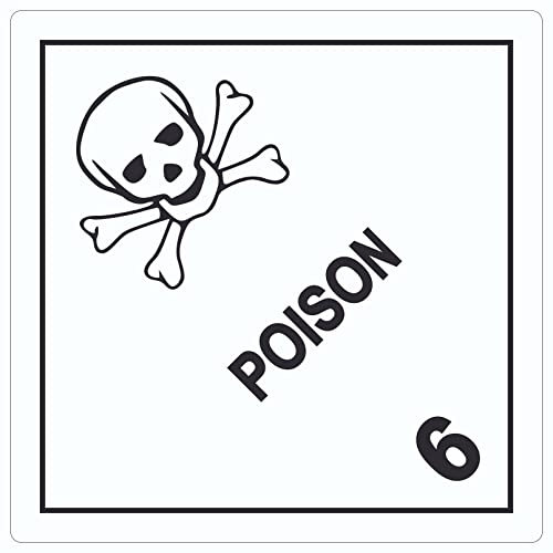 Aufkleber Quadrat Giftige Stoffe Symbol Poison Totenkopf 300x300mm