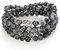 108 Mala-Stein-Perlen-Halsketten-Wrap-Handgelenk-Armband mit Elefanten-Charme-handgemachtes Schmuck-Geschenk (Schwarzer Labradorit (Black Labradorite))
