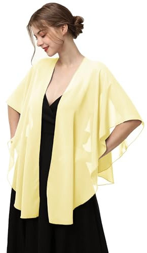 Damen Chiffon-Schals und Wickeltuch, Hochzeit, Party, Schal für Abendkleider, gelb, Einheitsgröße