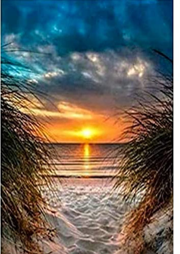 QUIIEOSKIA 5D DIY Diamond Painting Erwachsene, Diamond Painting Kits, Diamond Painting Landschaft für Kinder und Erwachsene Dekorationen - Sonnenuntergang