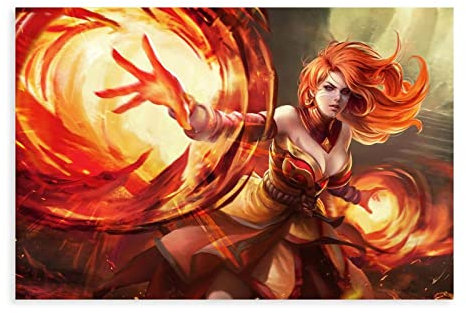 DOTA 2 Spiel 5 Leinwand-Poster, Wandkunst, Dekoration, Druck, Bild, Gemälde für Wohnzimmer, Schlafzimmer, Dekoration, Rahmen: 30 x 45 cm