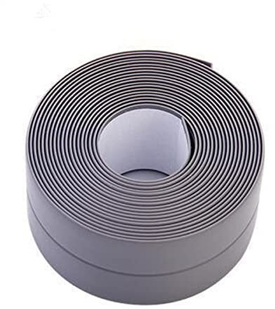 Abdichtstreifen Klebeband PVC Selbstklebend Wasserdicht Duschwanne Badewannenrand Wandaufkleber Für Küche Badezimmer Badewanne Boden-Grau, 3,2 x 2,2 cm