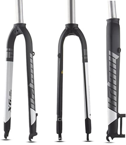 Fourche Rigide en Alliage D'aluminium 1-1/8 Fourche VTT 26/27.5/29 Frein À Disque 28.6mm Fourche De Vélo À Tube Droit sans Fil Ultra Légère (Color : White, Size : 26'')