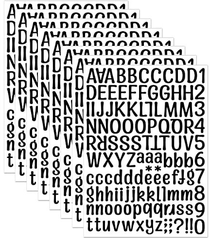 LEEQ Weiß Selbstklebende Buchstaben, Buchstaben Aufkleber Buchstaben zum Aufkleben Scrapbook Buchstaben Wasserfeste Vinyl Alphabet Aufkleber für Kunsthandwerk, Briefkästen (8 Blatt)