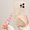 Bakicey Kompatibel mit iPhone 13 Hülle mit Perlen Armband Design Cute Blumen Kaninchen Gewellt Handyhülle Frauen Süßes Muster Glitzer Pearl Aesthetic Kameraschutz Case für iPhone 13