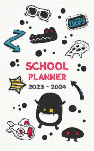 SCHOOL PLANNER 2023-2024: School Diary day to page for middle elementary and high school student | from September 2023 to June 2024 | 260 pages of organization for girls and boys