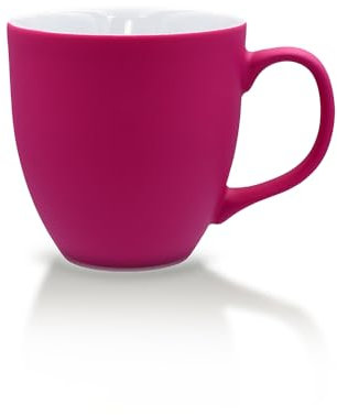 Mahlwerck Jumbotasse, große Kaffeetasse oder Teetasse aus Porzellan, Kaffee Mug mit matter Oberfläche, ca. 400 ml, hot pink