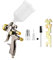 Vislone Low Volume Low Pressure 1.3mm Air Spray Gun Kit 600cc Fluid Cup Gravity Feed Air Paint Sprayer Mini Handheld 360-degree Paint Spraying Gun for Car Repair Furniture Surface Wall Painting