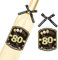 Sumerk 6 Pcs 80th Birthday Wine Bottle Labels and 6 Pcs Bows 80th Bow Birthday Stickers 80 Stickers Happy Birthday Gift Idea Decorations for Him Her